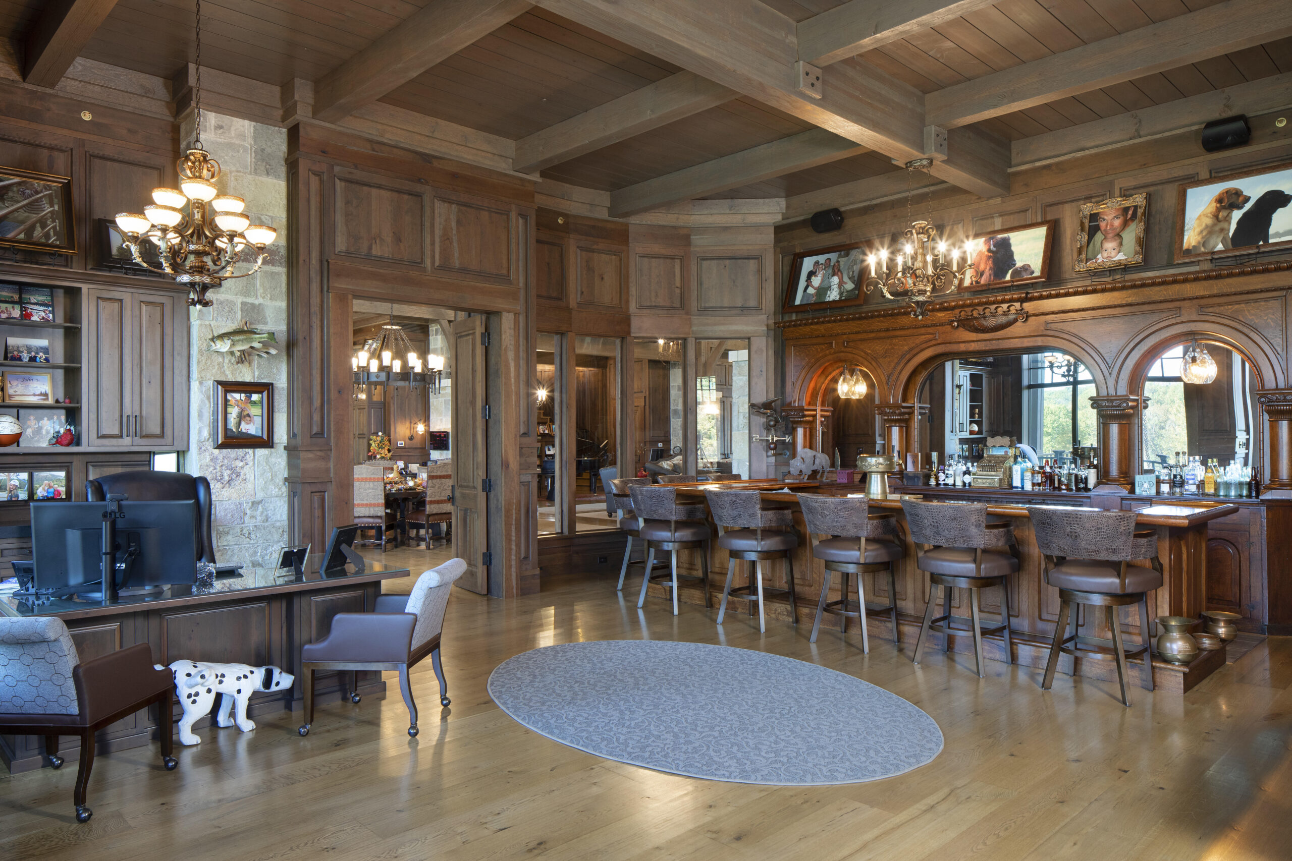 Paris, IL Timber Frame — Douglas Fir timber frame home with hammer-beam trusses