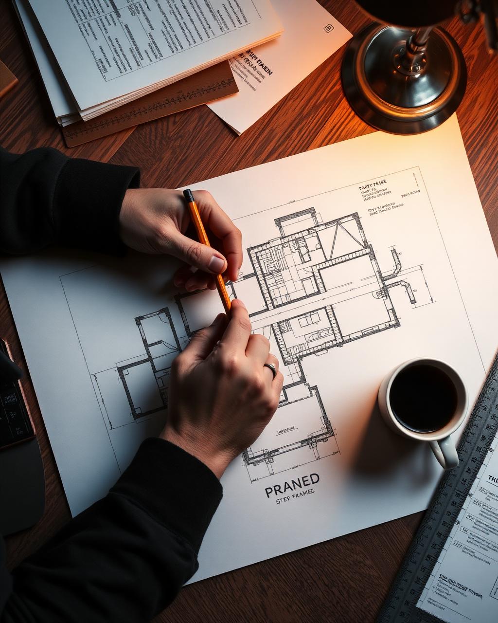Timber frame plan and detail